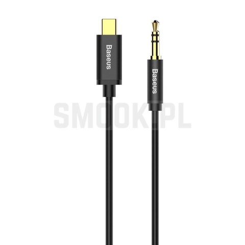 BASEUS kabel AUX Typ C (męski) do Jack 3,5 mm (męski) CAM01-01 1,2 m czarny BASEUS kabel AUX Typ C (męski) do Jack 3,5 mm (męski) CAM01-01 1,2 m czarny