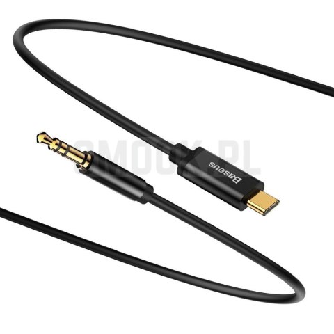 BASEUS kabel AUX Typ C (męski) do Jack 3,5 mm (męski) CAM01-01 1,2 m czarny BASEUS kabel AUX Typ C (męski) do Jack 3,5 mm (męski) CAM01-01 1,2 m czarny