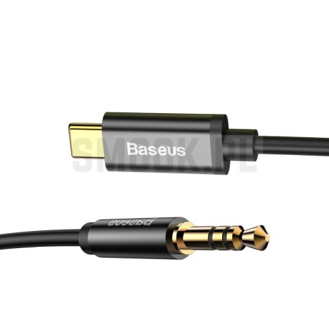 BASEUS kabel AUX Typ C (męski) do Jack 3,5 mm (męski) CAM01-01 1,2 m czarny BASEUS kabel AUX Typ C (męski) do Jack 3,5 mm (męski) CAM01-01 1,2 m czarny