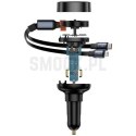 BASEUS ładowarka samochodowa Typ C + zwijany kabel 2w1 Typ C / Lightning PD3.0 QC4.0 3A 60W CCTXP-CCL / C00057802111-00 czarna