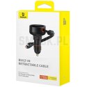 BASEUS ładowarka samochodowa Typ C + zwijany kabel 2w1 Typ C / Lightning PD3.0 QC4.0 3A 60W CCTXP-CCL / C00057802111-00 czarna