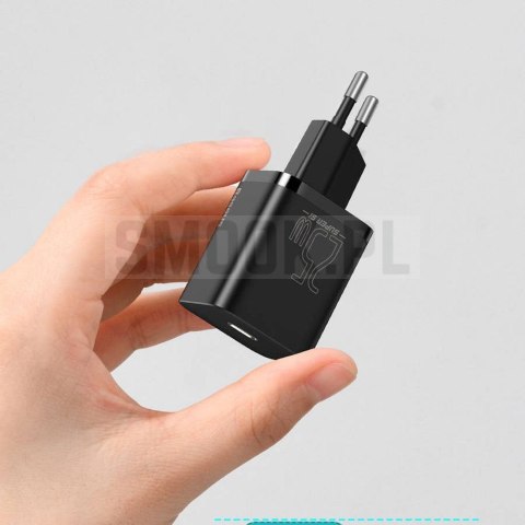 BASEUS ładowarka sieciowa Typ C PD QC3.0 3A 25W CCSP020101/CCCJG25CE czarna BASEUS ładowarka sieciowa Typ C PD QC3.0 3A 25W CCSP020101/CCCJG25CE czarna