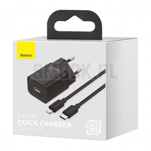 BASEUS ładowarka sieciowa Typ C + kabel Typ C do Lightning PD QC3.0 3A 20W TZCCSUP-B01/CCCJGCE-D czarna BASEUS ładowarka sieciowa Typ C + kabel Typ C do Lightning PD QC3.0 3A 20W TZCCSUP-B01/CCCJGCE-D czarna