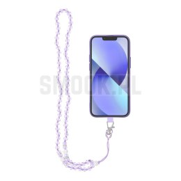 Zawieszka CRYSTAL DIAMOND do telefonu / długość sznura 74cm (37cm w pętli) / na szyję - fioletowy