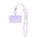 Zawieszka CRYSTAL DIAMOND do telefonu / długość sznura 74cm (37cm w pętli) / na szyję - fioletowy