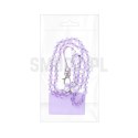 Zawieszka CRYSTAL DIAMOND do telefonu / długość sznura 74cm (37cm w pętli) / na szyję - fioletowy
