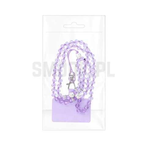 Zawieszka CRYSTAL DIAMOND do telefonu / długość sznura 74cm (37cm w pętli) / na szyję - fioletowy Zawieszka CRYSTAL DIAMOND do telefonu / długość sznura 74cm (37cm w pętli) / na szyję - fioletowy