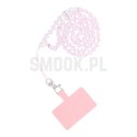 Zawieszka CRYSTAL DIAMOND do telefonu / długość sznura 74cm (37cm w pętli) / na szyję - jasnoróżowy