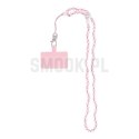 Zawieszka CRYSTAL DIAMOND do telefonu / długość sznura 74cm (37cm w pętli) / na szyję - jasnoróżowy