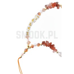 Zawieszka HAPPY do telefonu / długość sznura 44cm (22cm w pętli) / na rękę - pomarańczowy
