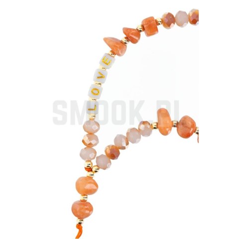 Zawieszka LOVE do telefonu / długość sznura 44cm (22cm w pętli) / na rękę - pomarańczowy Zawieszka LOVE do telefonu / długość sznura 44cm (22cm w pętli) / na rękę - pomarańczowy