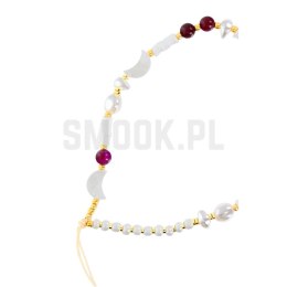 Zawieszka MUSZELKI do telefonu / długość sznura 44cm (22cm w pętli) / na rękę - białofioletowy