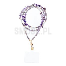 Zawieszka STONE do telefonu / długość sznura 82cm (41cm w pętli) / na szyję - fioletowy