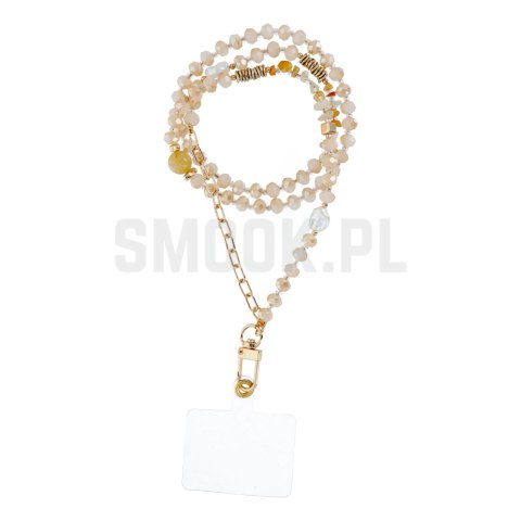 Zawieszka STONE do telefonu / długość sznura 82cm (41cm w pętli) / na szyję - pomarańczowy