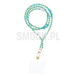 Zawieszka STONE do telefonu / długość sznura 82cm (41cm w pętli) / na szyję - turkusowy