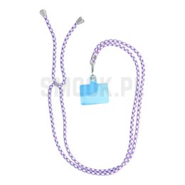 Zawieszka SWING (6mm) do telefonu z regulacją długości / długość sznura 165cm (max 82,5cm w pętli) / na ramię lub szyję - białof