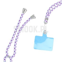 Zawieszka SWING (6mm) do telefonu z regulacją długości / długość sznura 165cm (max 82,5cm w pętli) / na ramię lub szyję - białof