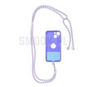 Zawieszka SWING (6mm) do telefonu z regulacją długości / długość sznura 165cm (max 82,5cm w pętli) / na ramię lub szyję - białof