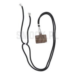 Zawieszka SWING (6mm) do telefonu z regulacją długości / długość sznura 165cm (max 82,5cm w pętli) / na ramię lub szyję - czarny