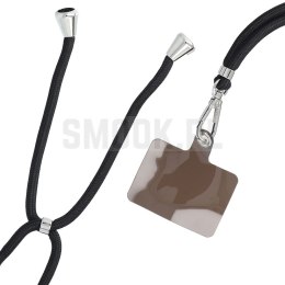 Zawieszka SWING (6mm) do telefonu z regulacją długości / długość sznura 165cm (max 82,5cm w pętli) / na ramię lub szyję - czarny