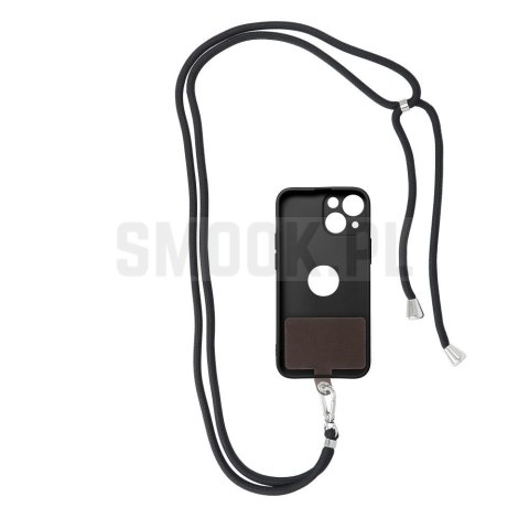 Zawieszka SWING (6mm) do telefonu z regulacją długości / długość sznura 165cm (max 82,5cm w pętli) / na ramię lub szyję - czarny Zawieszka SWING (6mm) do telefonu z regulacją długości / długość sznura 165cm (max 82,5cm w pętli) / na ramię lub szyję - czarny