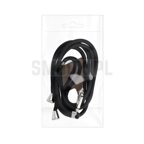 Zawieszka SWING (6mm) do telefonu z regulacją długości / długość sznura 165cm (max 82,5cm w pętli) / na ramię lub szyję - czarny Zawieszka SWING (6mm) do telefonu z regulacją długości / długość sznura 165cm (max 82,5cm w pętli) / na ramię lub szyję - czarny