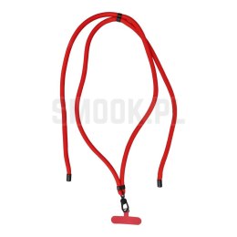 Zawieszka SWING (8mm) do telefonu z regulacją długości / długość sznura 165cm (max 82,5cm w pętli) / na ramię lub szyję - czerwo