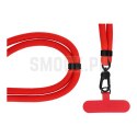 Zawieszka SWING (8mm) do telefonu z regulacją długości / długość sznura 165cm (max 82,5cm w pętli) / na ramię lub szyję - czerwo