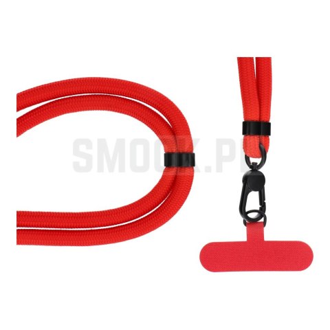 Zawieszka SWING (8mm) do telefonu z regulacją długości / długość sznura 165cm (max 82,5cm w pętli) / na ramię lub szyję - czerwo Zawieszka SWING (8mm) do telefonu z regulacją długości / długość sznura 165cm (max 82,5cm w pętli) / na ramię lub szyję - czerwo