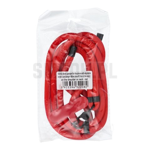 Zawieszka SWING (8mm) do telefonu z regulacją długości / długość sznura 165cm (max 82,5cm w pętli) / na ramię lub szyję - czerwo Zawieszka SWING (8mm) do telefonu z regulacją długości / długość sznura 165cm (max 82,5cm w pętli) / na ramię lub szyję - czerwo