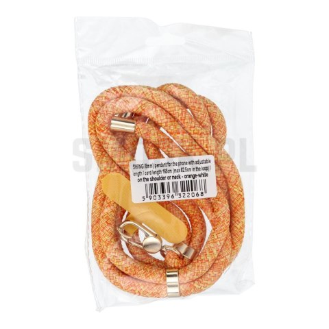 Zawieszka SWING (8mm) do telefonu z regulacją długości / długość sznura 165cm (max 82,5cm w pętli) / na ramię lub szyję - pomara Zawieszka SWING (8mm) do telefonu z regulacją długości / długość sznura 165cm (max 82,5cm w pętli) / na ramię lub szyję - pomara