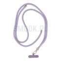Zawieszka SWING (8mm) do telefonu z regulacją długości / długość sznura 165cm (max 82,5cm w pętli) / na ramię lub szyję - purpur