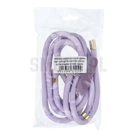 Zawieszka SWING (8mm) do telefonu z regulacją długości / długość sznura 165cm (max 82,5cm w pętli) / na ramię lub szyję - purpur Zawieszka SWING (8mm) do telefonu z regulacją długości / długość sznura 165cm (max 82,5cm w pętli) / na ramię lub szyję - purpur