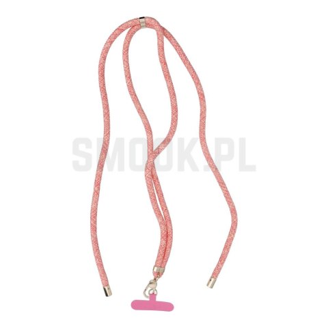 Zawieszka SWING (8mm) do telefonu z regulacją długości / długość sznura 165cm (max 82,5cm w pętli) / na ramię lub szyję - różowo Zawieszka SWING (8mm) do telefonu z regulacją długości / długość sznura 165cm (max 82,5cm w pętli) / na ramię lub szyję - różowo