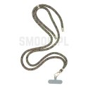 Zawieszka SWING (8mm) do telefonu z regulacją długości / długość sznura 165cm (max 82,5cm w pętli) / na ramię lub szyję - szaro