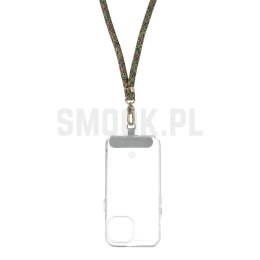 Zawieszka SWING (8mm) do telefonu z regulacją długości / długość sznura 165cm (max 82,5cm w pętli) / na ramię lub szyję - szaro