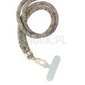 Zawieszka SWING (8mm) do telefonu z regulacją długości / długość sznura 165cm (max 82,5cm w pętli) / na ramię lub szyję - szaro