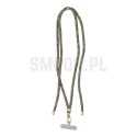 Zawieszka SWING (8mm) do telefonu z regulacją długości / długość sznura 165cm (max 82,5cm w pętli) / na ramię lub szyję - szaro