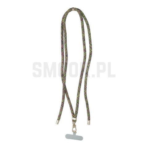 Zawieszka SWING (8mm) do telefonu z regulacją długości / długość sznura 165cm (max 82,5cm w pętli) / na ramię lub szyję - szaro Zawieszka SWING (8mm) do telefonu z regulacją długości / długość sznura 165cm (max 82,5cm w pętli) / na ramię lub szyję - szaro