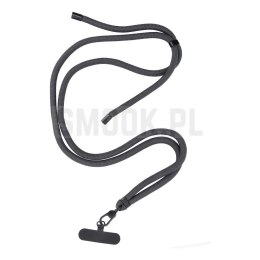 Zawieszka SWING (8mm) do telefonu z regulacją długości / długość sznura 165cm (max 82,5cm w pętli) / na ramię lub szyję - szary