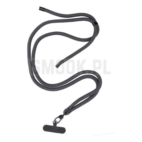 Zawieszka SWING (8mm) do telefonu z regulacją długości / długość sznura 165cm (max 82,5cm w pętli) / na ramię lub szyję - szary Zawieszka SWING (8mm) do telefonu z regulacją długości / długość sznura 165cm (max 82,5cm w pętli) / na ramię lub szyję - szary