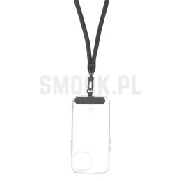 Zawieszka SWING (8mm) do telefonu z regulacją długości / długość sznura 165cm (max 82,5cm w pętli) / na ramię lub szyję - szary