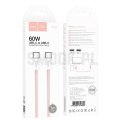 EOL HOCO kabel Typ C do Typ C 3A 60W X104 1 m różowy