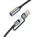 HOCO kabel USB A / Typ C do zapalniczka samochodowa UA38B 0,3 m czarny