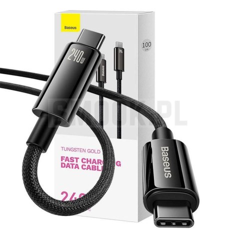 BASEUS kabel Typ C do Typ C PD 240W Superior CAWJ040101 2 m czarny BASEUS kabel Typ C do Typ C PD 240W Superior CAWJ040101 2 m czarny