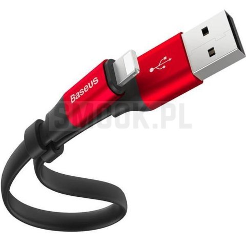 BASEUS kabel USB A do Lightning 2A Nimble CALMBJ-B91 0,23 m czarno czerwony BASEUS kabel USB A do Lightning 2A Nimble CALMBJ-B91 0,23 m czarno czerwony