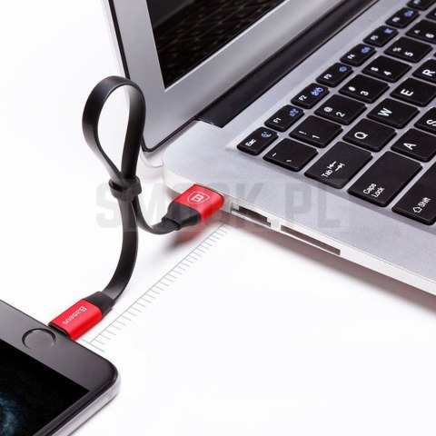 BASEUS kabel USB A do Lightning 2A Nimble CALMBJ-B91 0,23 m czarno czerwony BASEUS kabel USB A do Lightning 2A Nimble CALMBJ-B91 0,23 m czarno czerwony