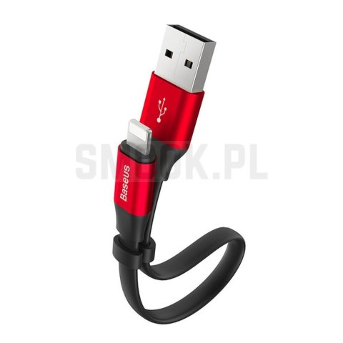 BASEUS kabel USB A do Lightning 2A Nimble CALMBJ-B91 0,23 m czarno czerwony BASEUS kabel USB A do Lightning 2A Nimble CALMBJ-B91 0,23 m czarno czerwony