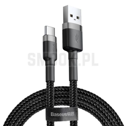 BASEUS kabel USB A do Typ C 1,5A Cafule CATKLF-CG1 2 m szaro czarny BASEUS kabel USB A do Typ C 1,5A Cafule CATKLF-CG1 2 m szaro czarny