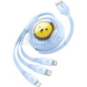 BASEUS kabel zwijany 3w1 USB A do Micro USB / Lightning / Typ C 3.5A CB000063 1,1 m niebieski